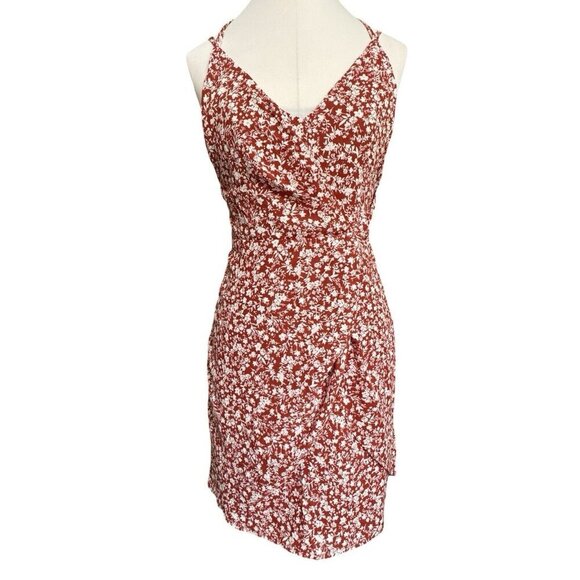 HYFVE HYFVE HYFVE Double‎ Strap Floral Backless Dress Women's Medium Rust NEW - Picture 1 of 16
